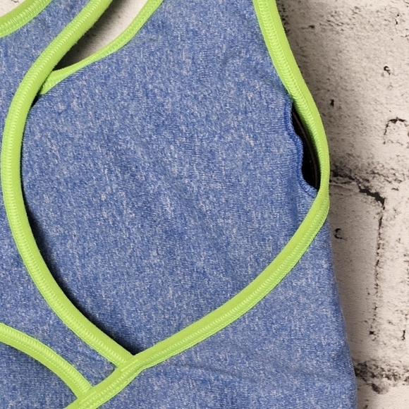 Champion Blue Sports Bra with Green Trim - Picture 7 of 7